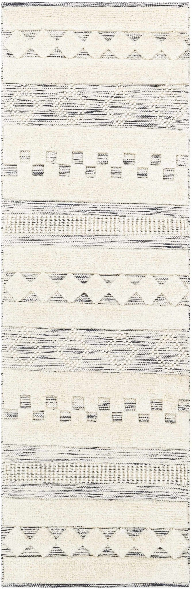 Corry Modern Style Ivory And Black Hand Woven Area Rug - The Rug Decor