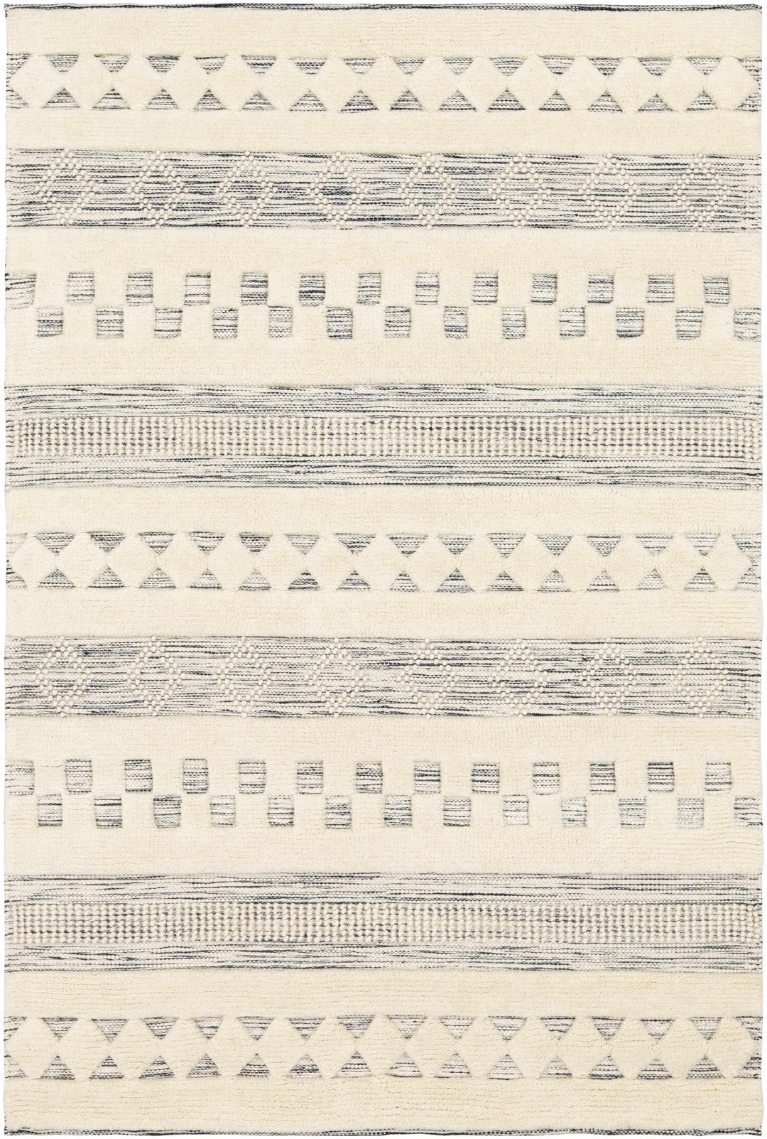 Corry Modern Style Ivory And Black Hand Woven Area Rug - The Rug Decor