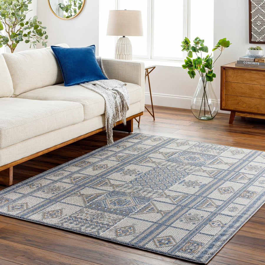 Coryn Modern Design Blue And Beige Rug - The Rug Decor