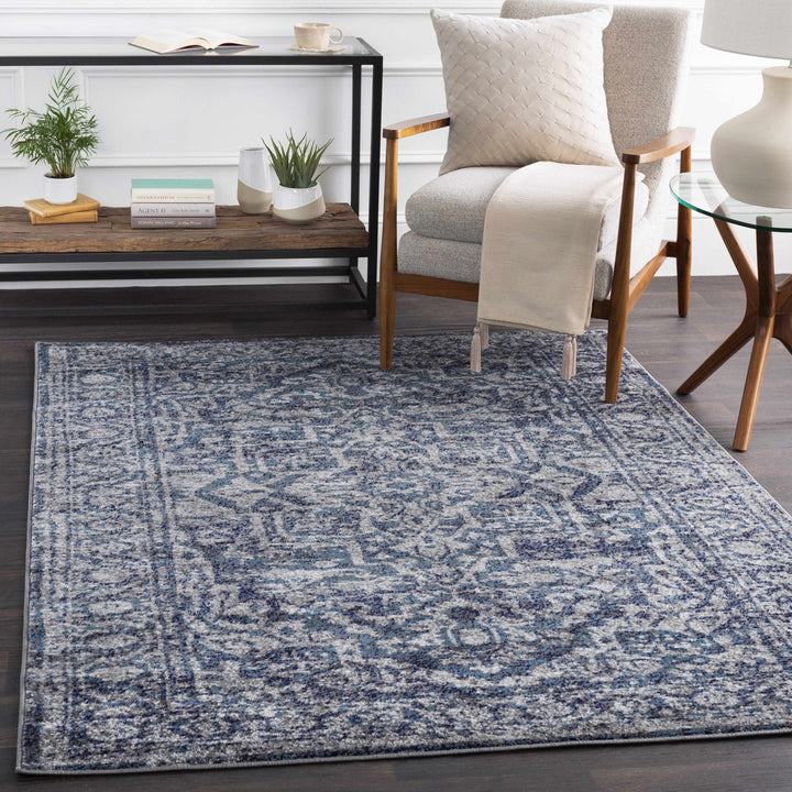 Costigan Traditional Style Blue And Gray Area Rug - The Rug Decor
