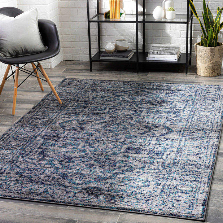 Costigan Traditional Style Blue And Gray Area Rug - The Rug Decor