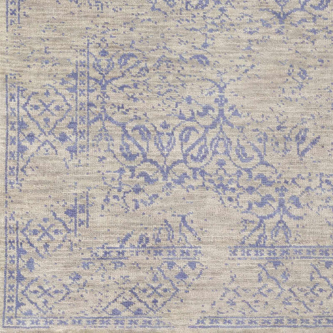 Cottontown Traditional Style Beige And Blue Hand Knotted Area Rug - The Rug Decor