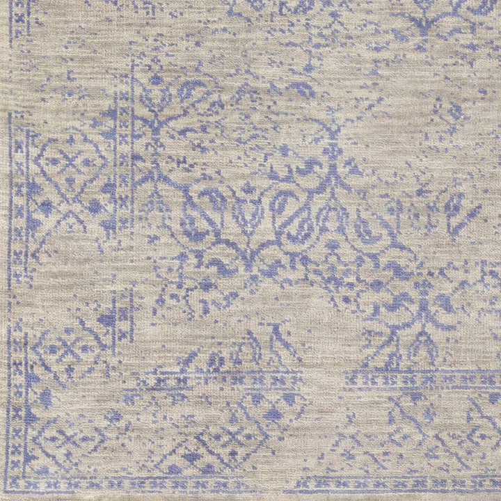 Cottontown Traditional Style Beige And Blue Hand Knotted Area Rug - The Rug Decor