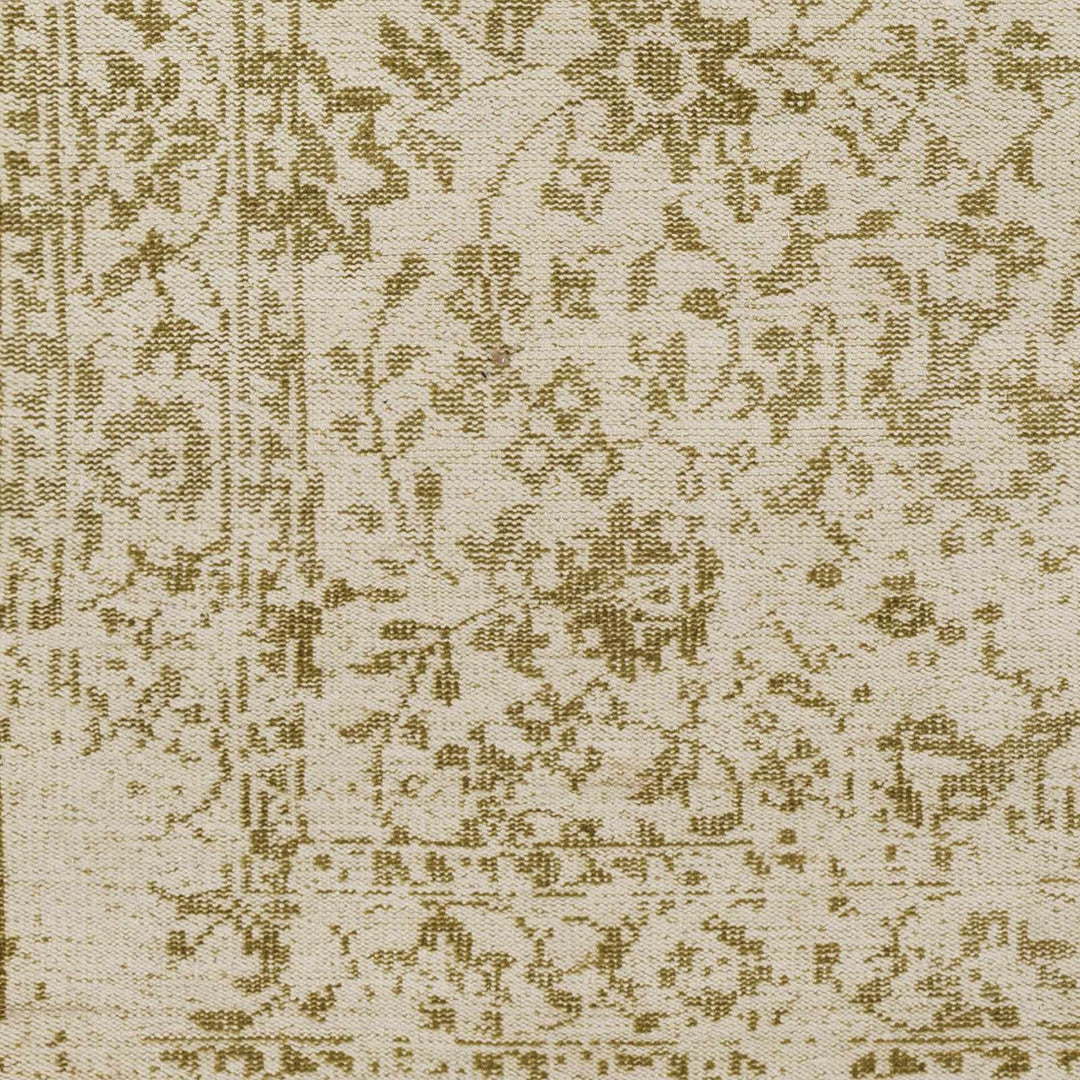 Covesville Traditional Floral Beige And Olive Hand Knotted Wool Rug - The Rug Decor