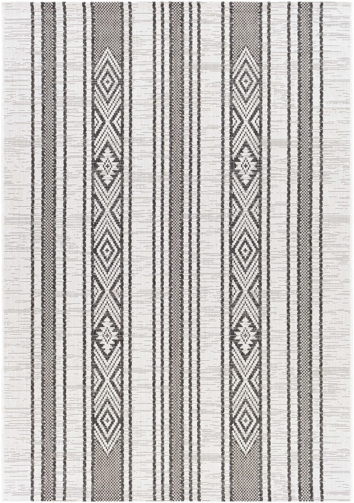 Cowen Modern Style Ivory And Charcoal Outdoor Area Rug - The Rug Decor