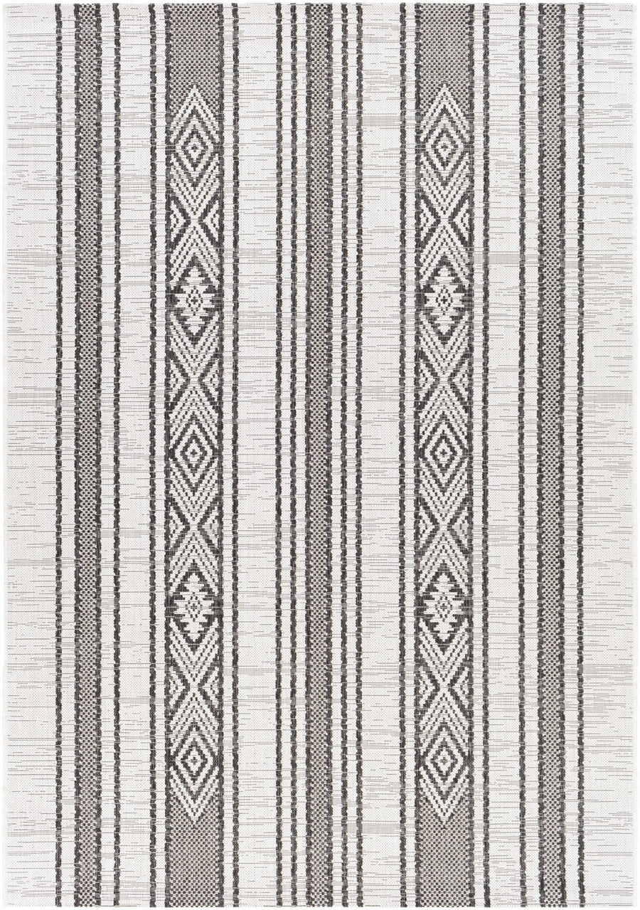 Cowen Modern Style Ivory And Charcoal Outdoor Area Rug - The Rug Decor