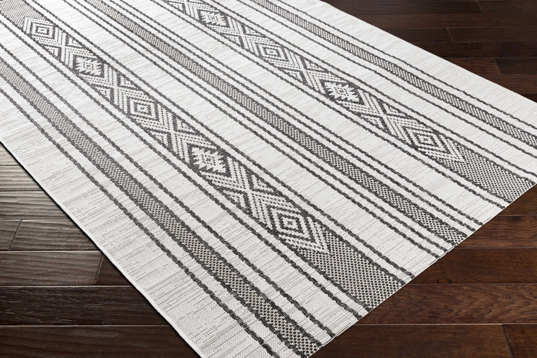 Cowen Modern Style Ivory And Charcoal Outdoor Area Rug - The Rug Decor