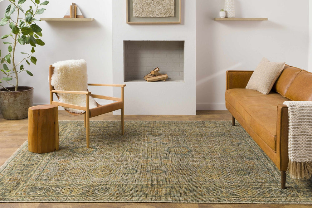 Coylton Olive And Beige Traditional Style Hand Knotted Area Rug - The Rug Decor