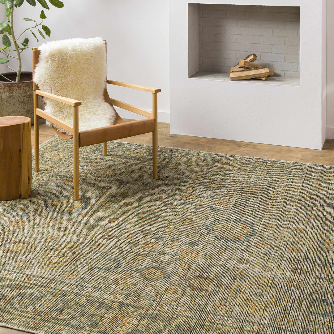 Coylton Olive And Beige Traditional Style Hand Knotted Area Rug - The Rug Decor