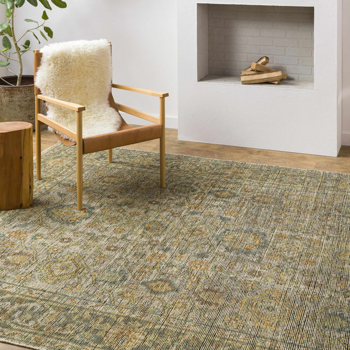 Coylton Olive And Beige Traditional Style Hand Knotted Area Rug - The Rug Decor
