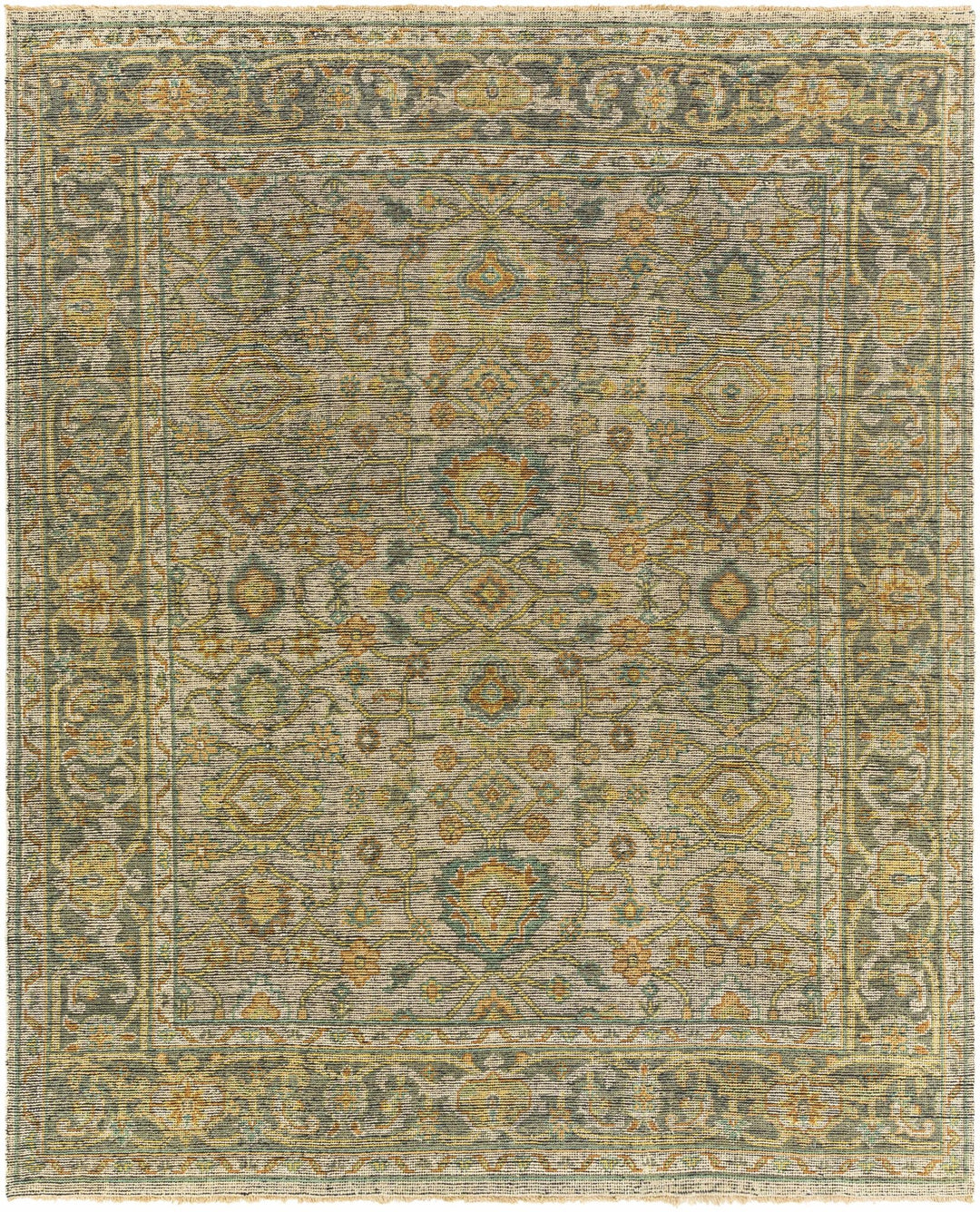 Coylton Olive And Beige Traditional Style Hand Knotted Area Rug - The Rug Decor