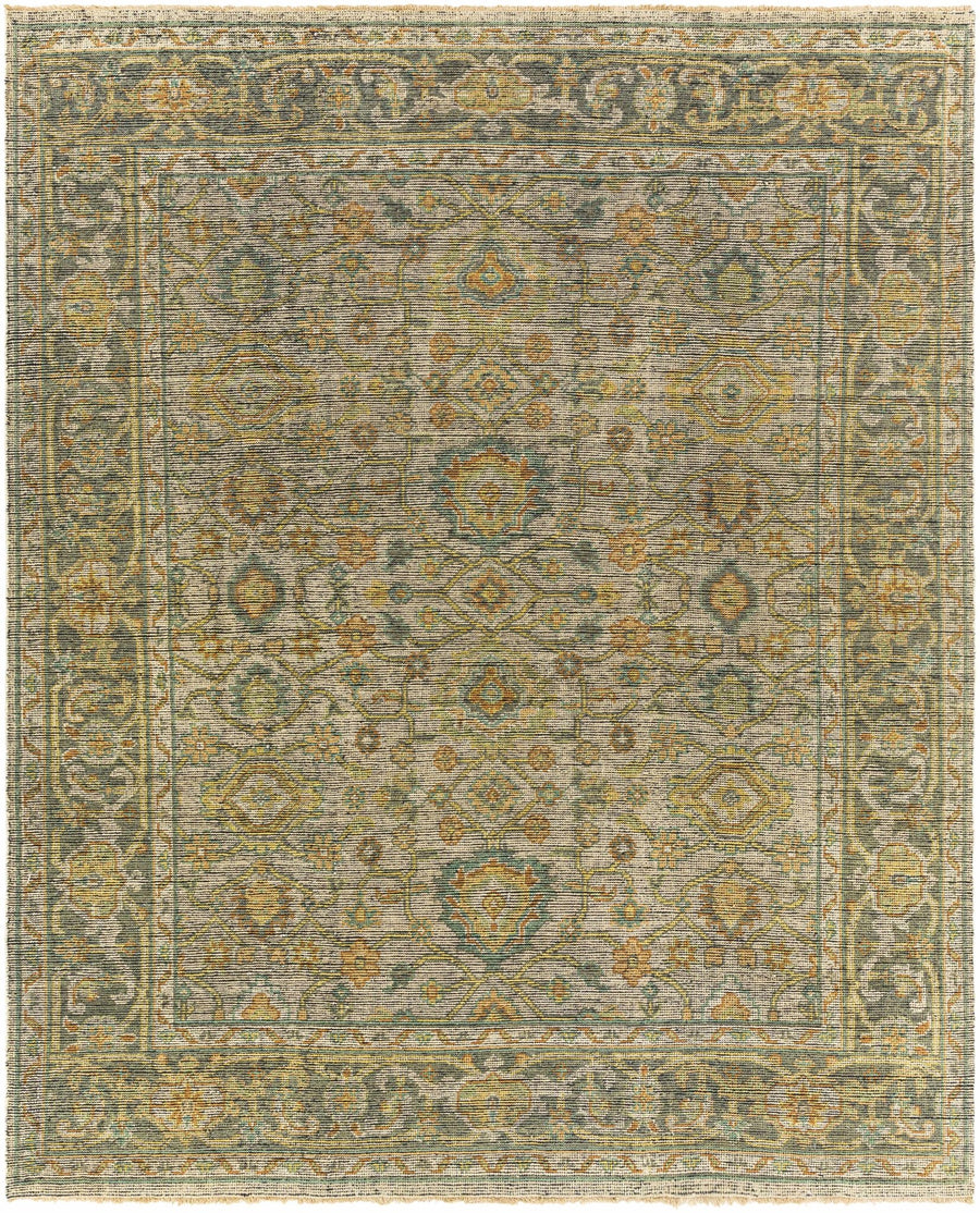 Coylton Olive And Beige Traditional Style Hand Knotted Area Rug - The Rug Decor