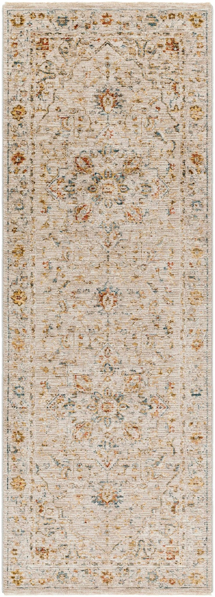 Cream And Gold Traditional Oushak Design Machine Woven Area Rug - The Rug Decor