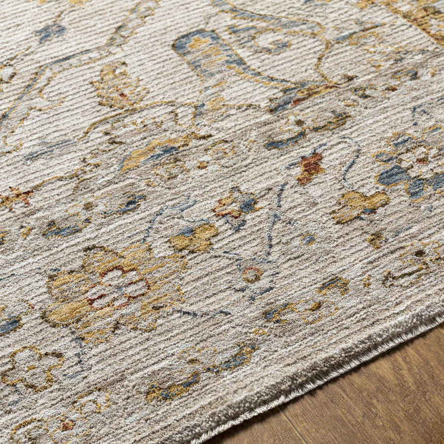 Cream And Gold Traditional Oushak Design Machine Woven Area Rug - The Rug Decor