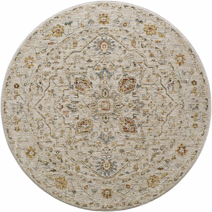 Cream And Gold Traditional Oushak Design Machine Woven Area Rug - The Rug Decor