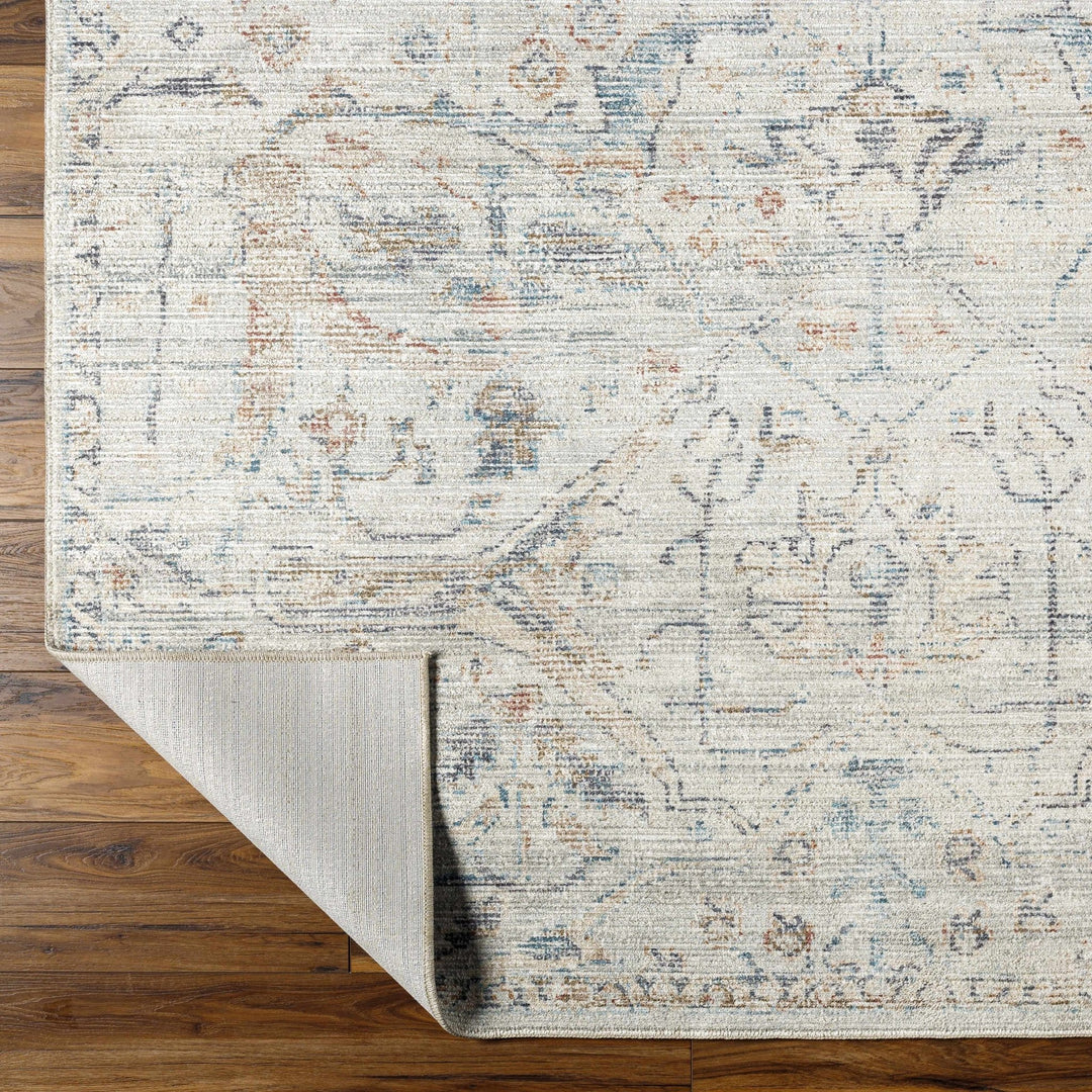 Cream & Blue Traditional Style Area Rug - The Rug Decor