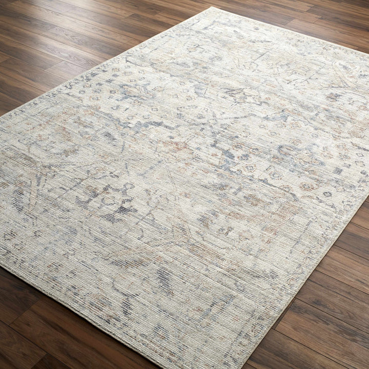 Cream & Blue Traditional Style Area Rug - The Rug Decor