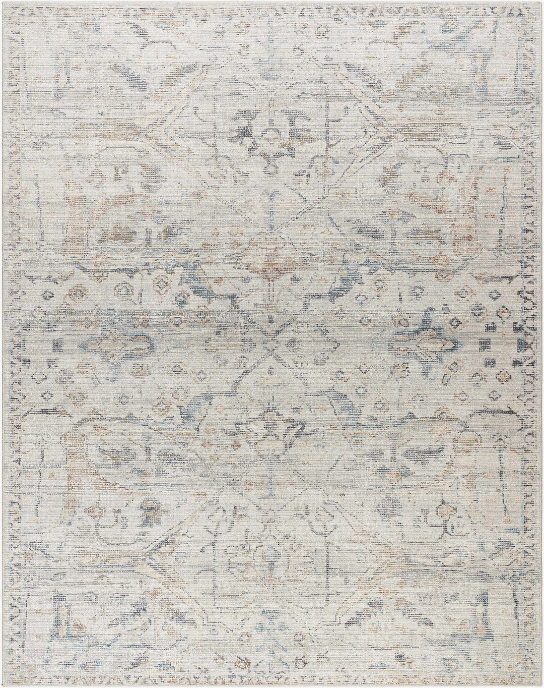 Cream & Blue Traditional Style Area Rug - The Rug Decor