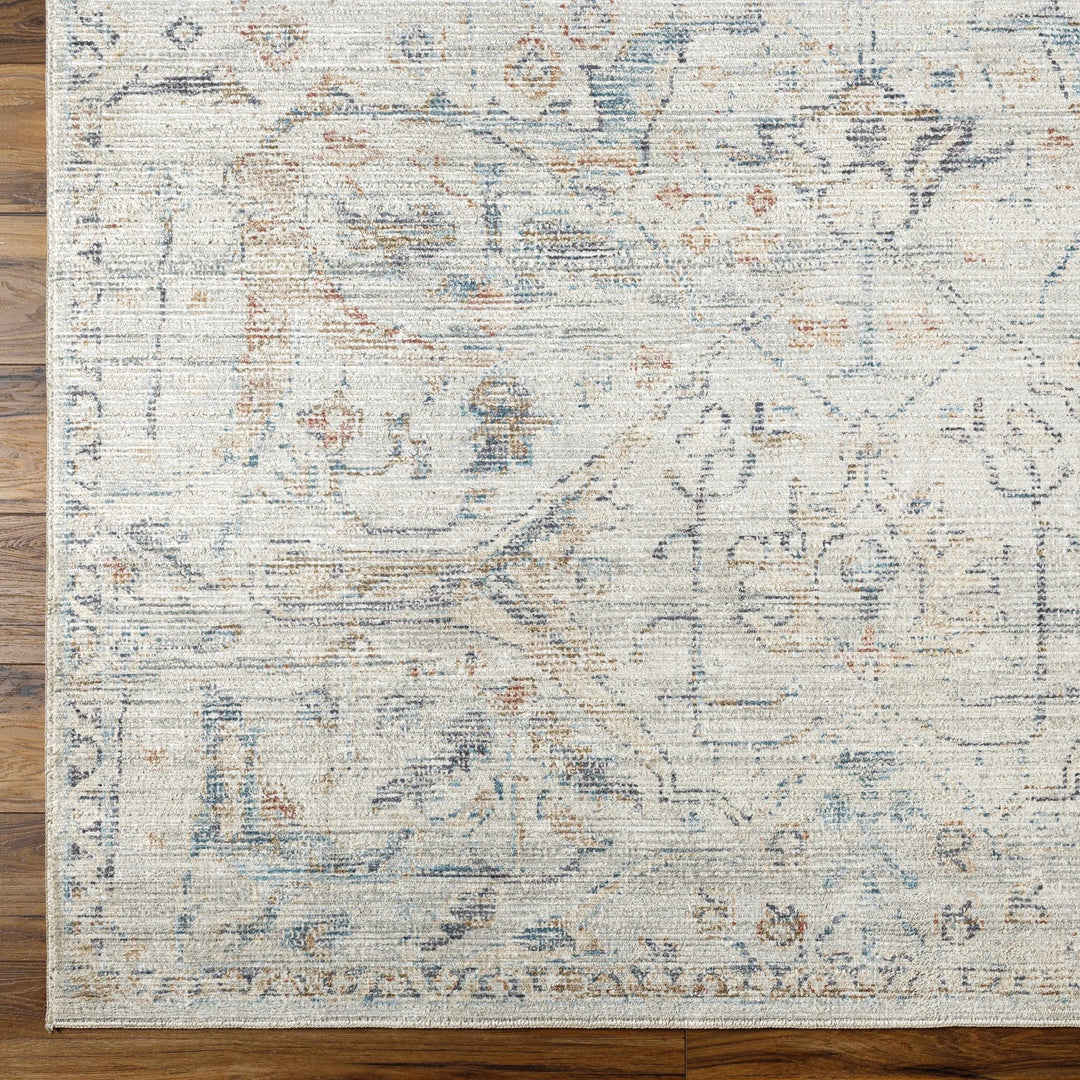 Cream & Blue Traditional Style Area Rug - The Rug Decor