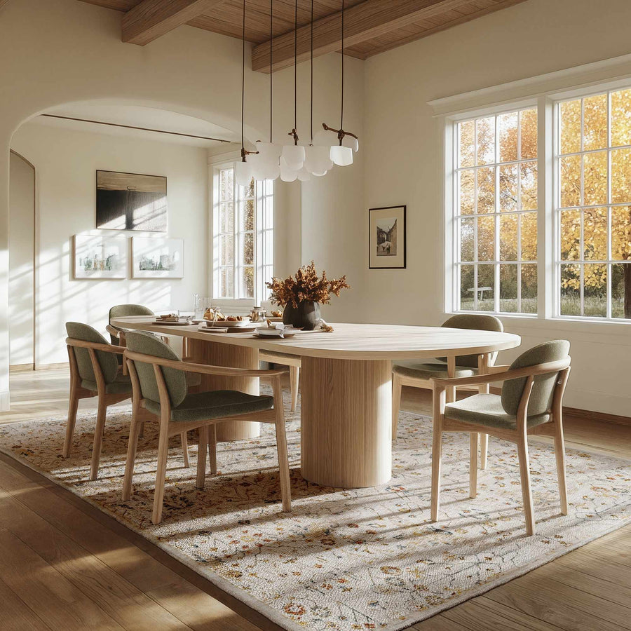 Cream Traditional Oushak Design Machine Woven Rug - The Rug Decor