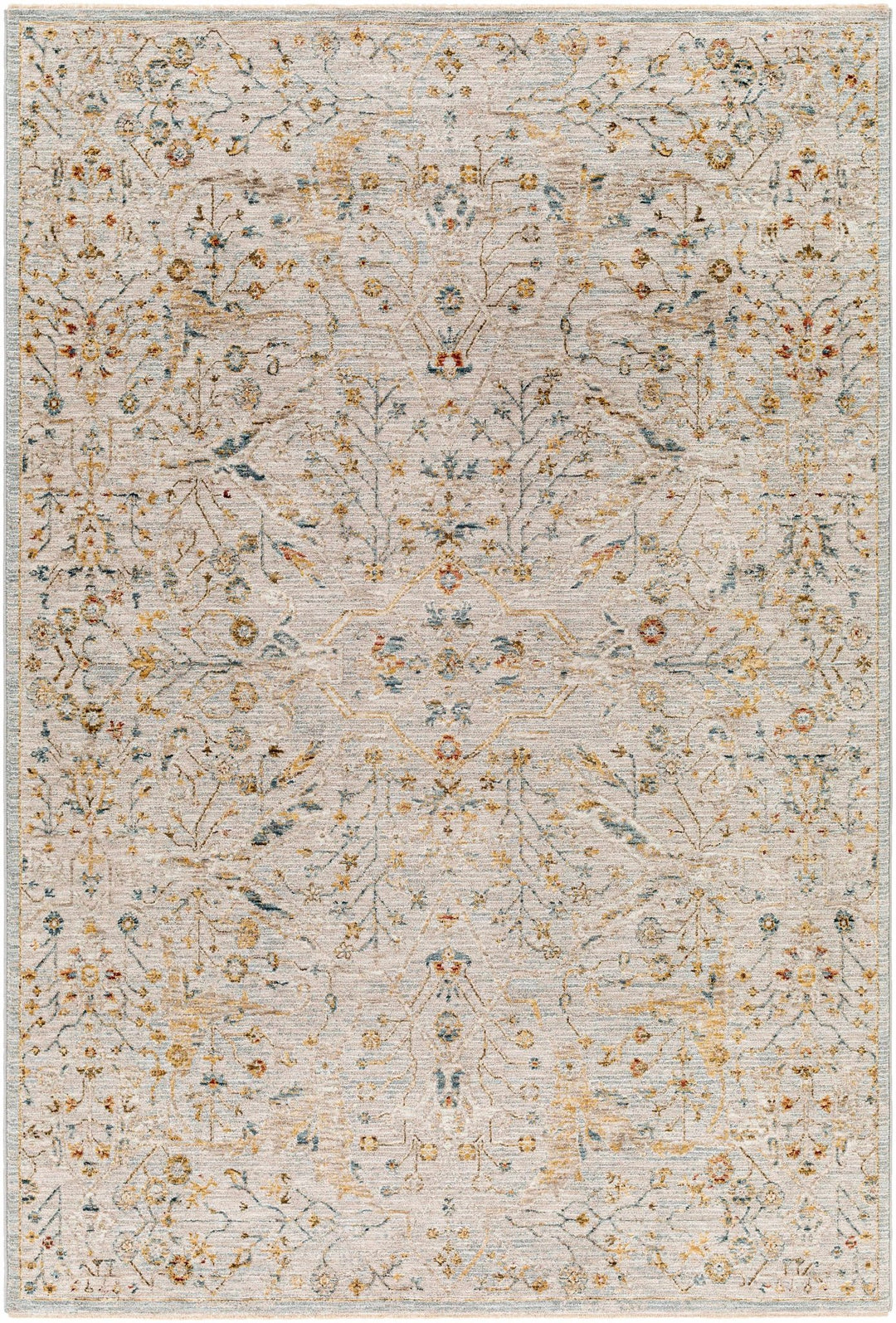 Cream Traditional Oushak Design Machine Woven Rug - The Rug Decor