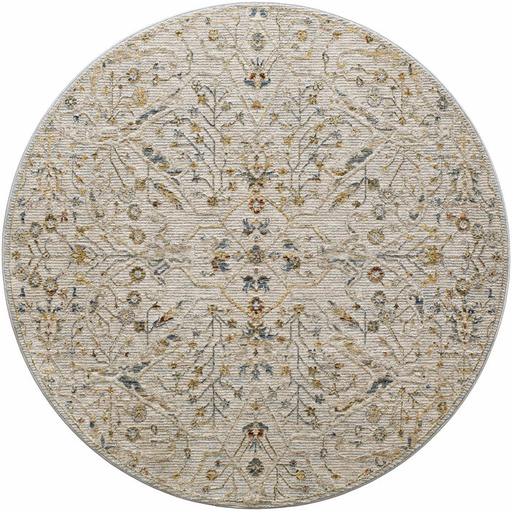 Cream Traditional Oushak Design Machine Woven Rug - The Rug Decor