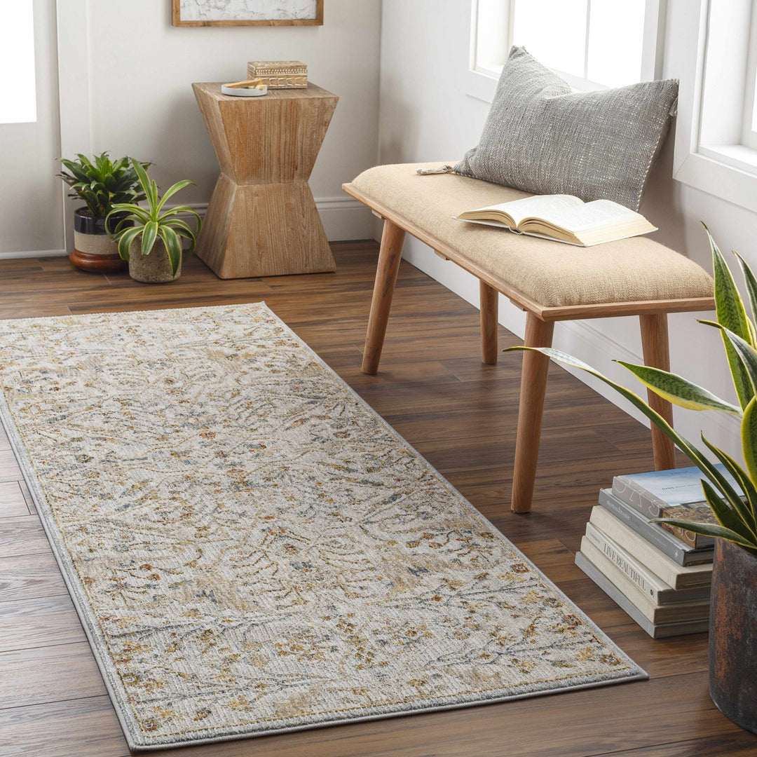 Cream Traditional Oushak Design Machine Woven Rug - The Rug Decor