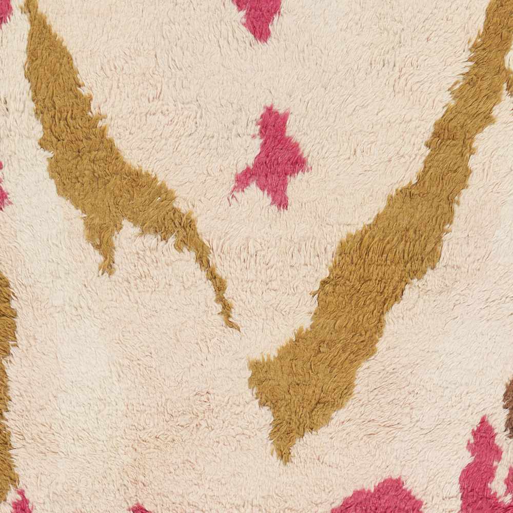 Crenshaw Modern Abstract Ivory And Pink Hand Woven Wool Area Rug