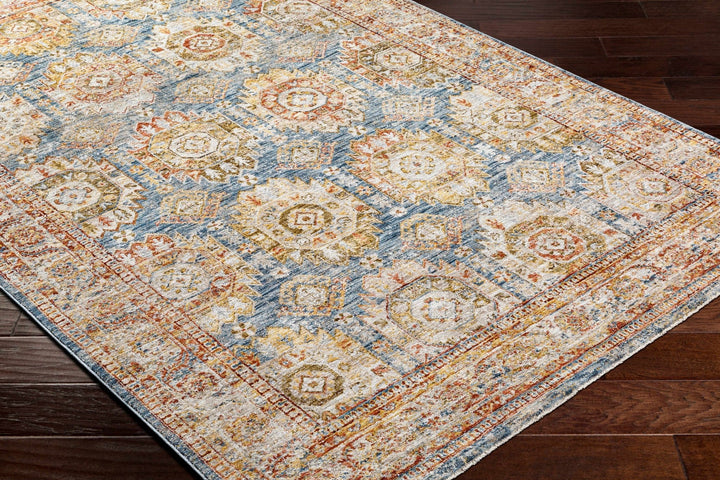 Crescentia Traditional Style Blue & Rust Area Rug - The Rug Decor