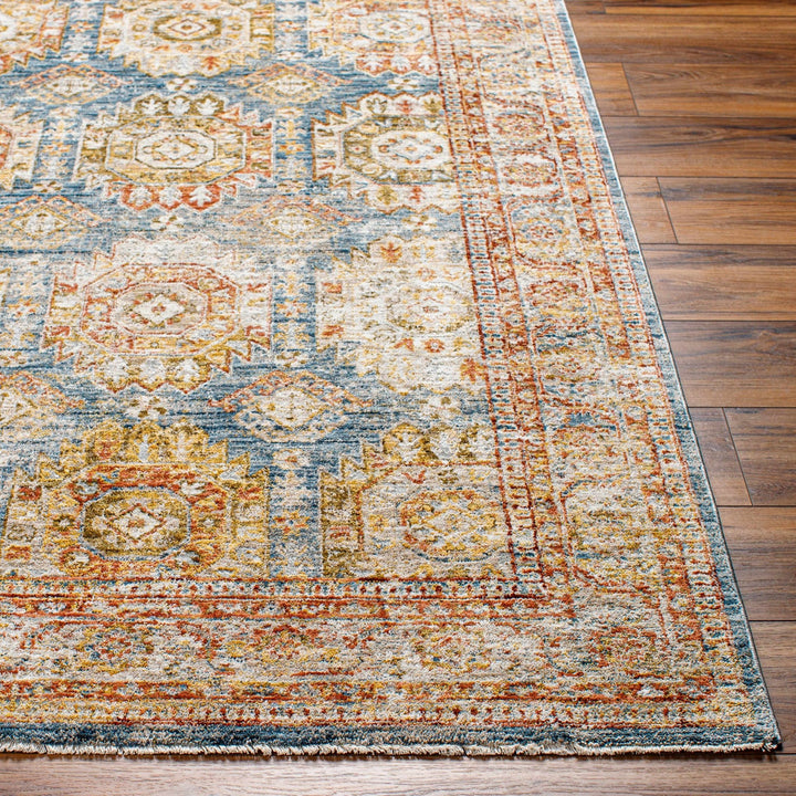 Crescentia Traditional Style Blue & Rust Area Rug - The Rug Decor