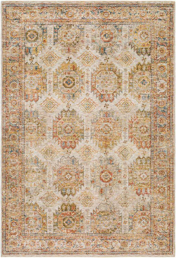 Crescentia Traditional Style Mustard And Rust Area Rug - The Rug Decor