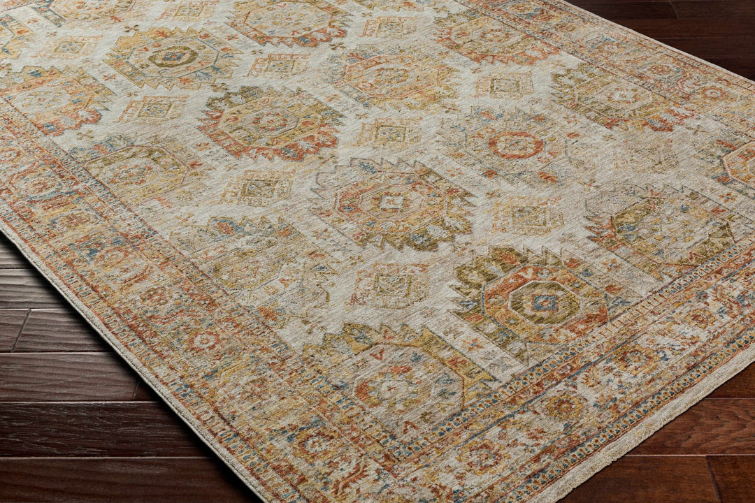 Crescentia Traditional Style Mustard And Rust Area Rug - The Rug Decor