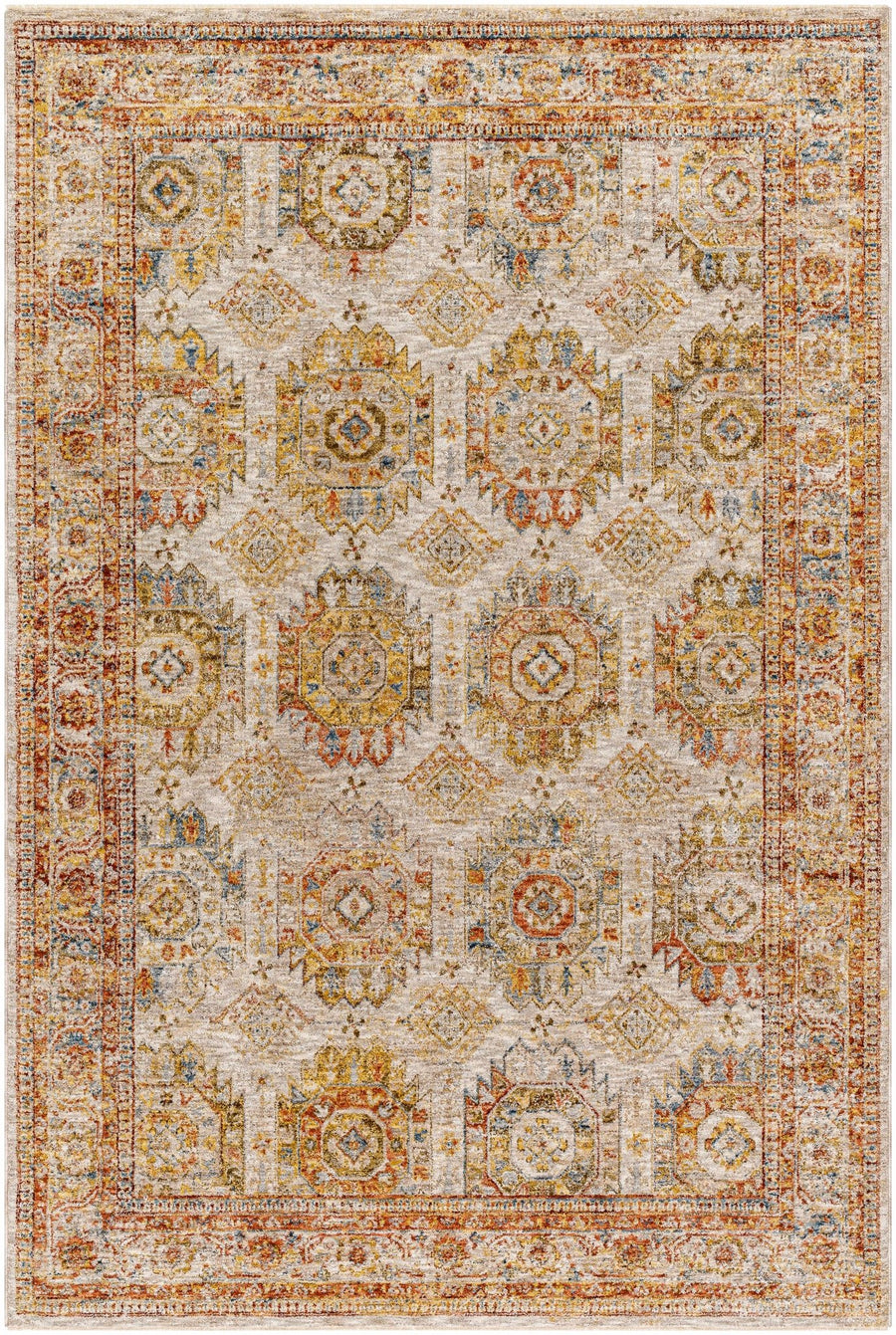 Crescentia Traditional Style Mustard And Rust Area Rug - The Rug Decor