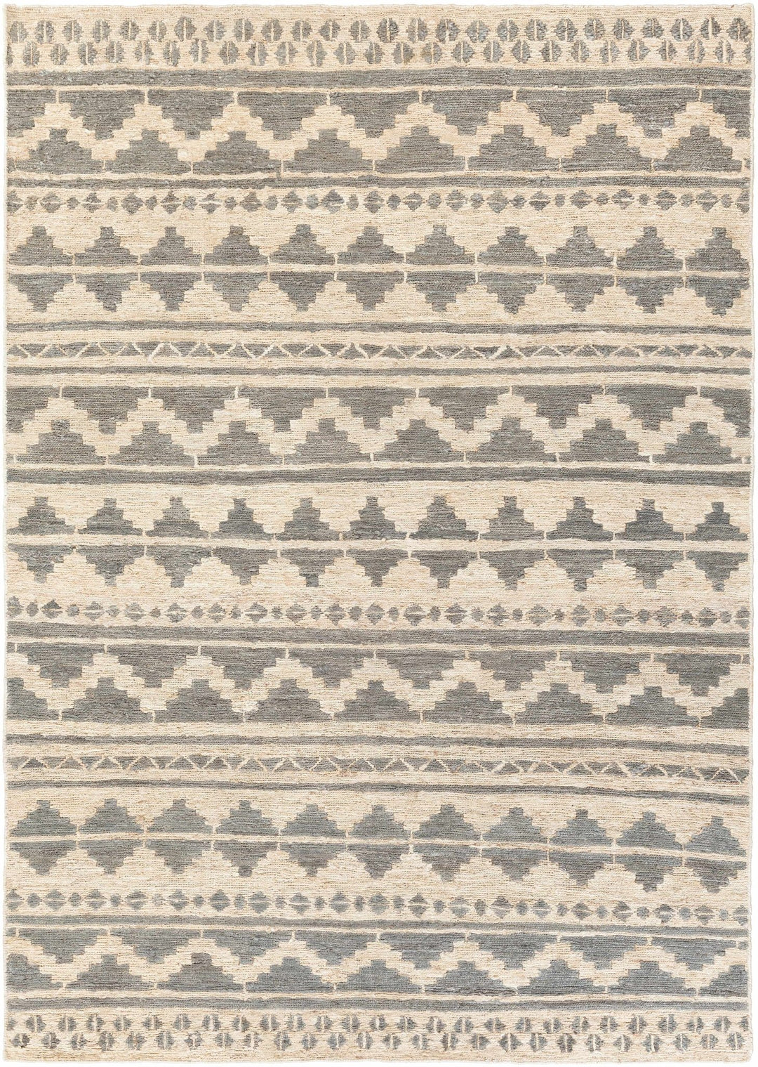 Cresco Bohemian Style Charcoal And Ivory Hand Woven Jute Rug - The Rug Decor