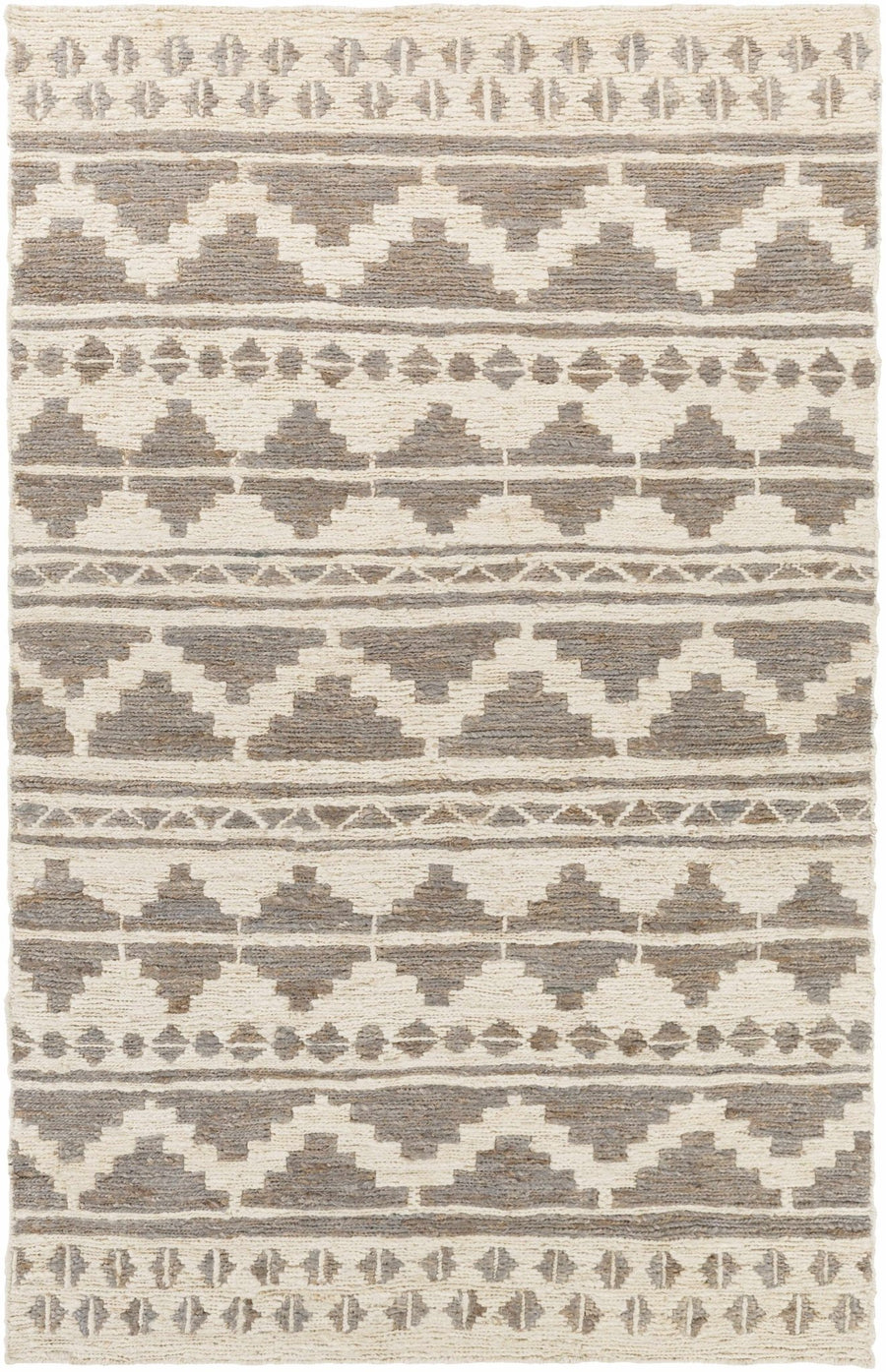 Cresco Bohemian Style Charcoal And Ivory Hand Woven Jute Rug - The Rug Decor