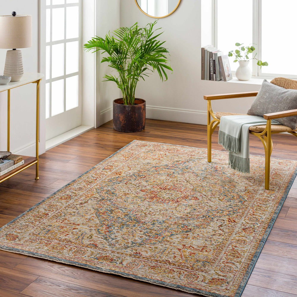 Cress Rust And Beige Traditional Style Area Rug - The Rug Decor