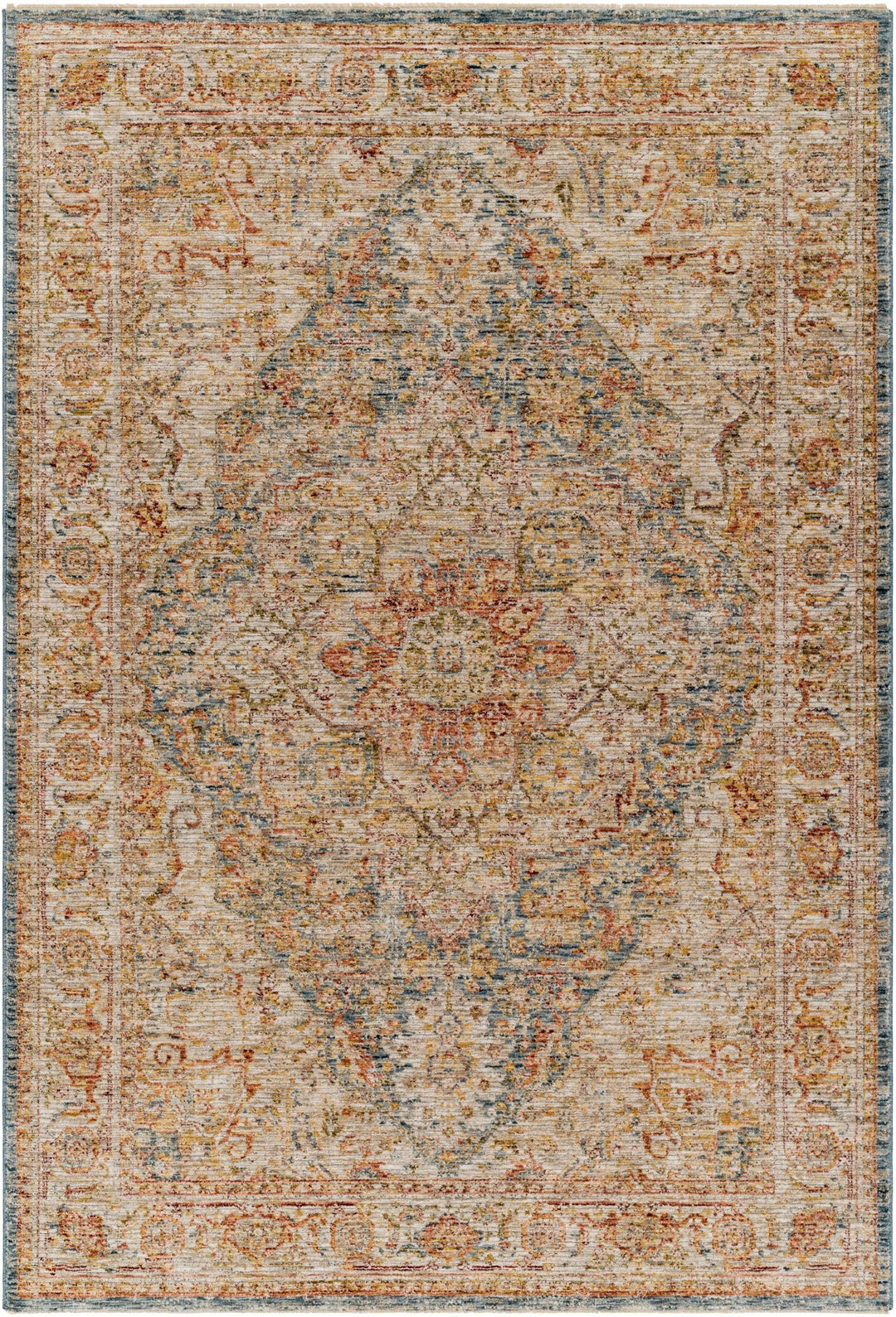 Cress Rust And Beige Traditional Style Area Rug - The Rug Decor