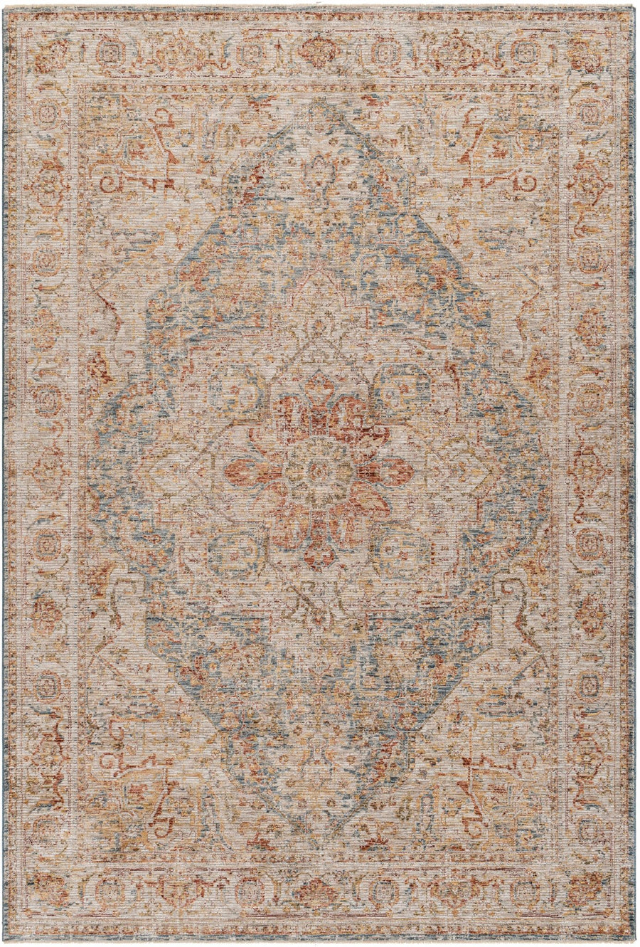 Cress Rust And Beige Traditional Style Area Rug - The Rug Decor