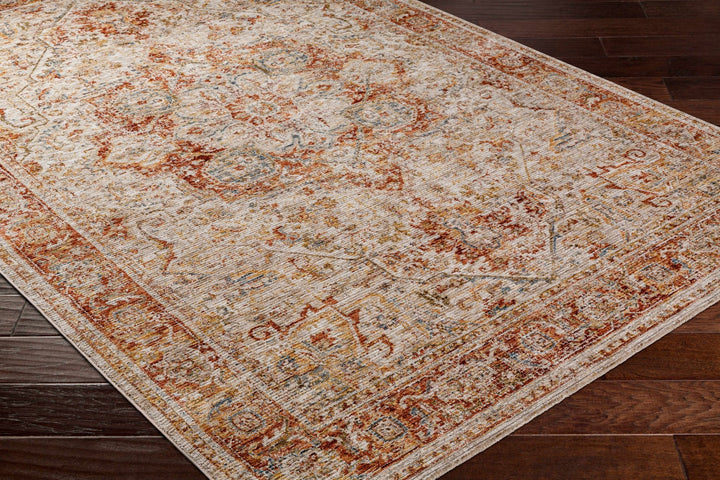 Cress Traditional Medallion Rust And Beige Area Rug - The Rug Decor