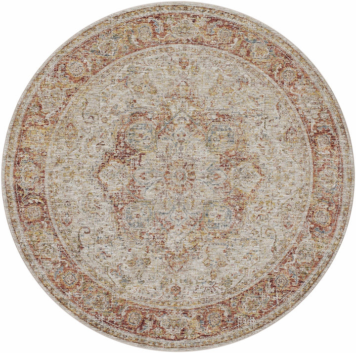 Cress Traditional Medallion Rust And Beige Area Rug - The Rug Decor