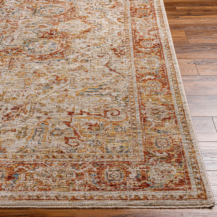 Cress Traditional Medallion Rust And Beige Area Rug - The Rug Decor