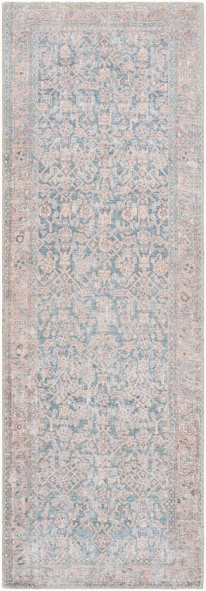 Crevan Traditional Blue And Brown Washable Area Rug - The Rug Decor