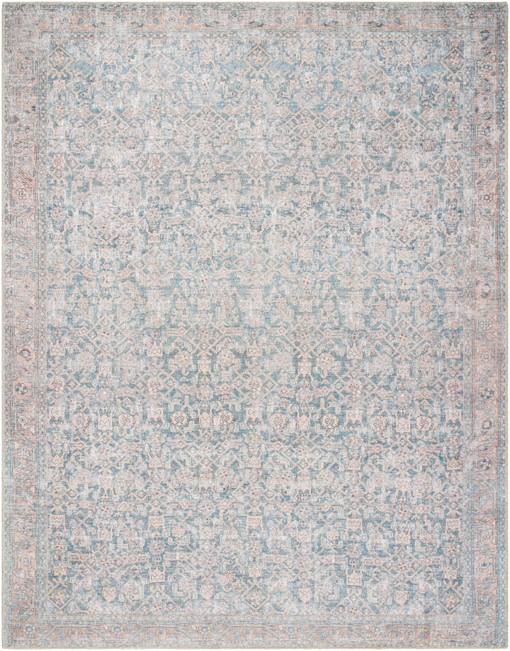 Crevan Traditional Blue And Brown Washable Area Rug - The Rug Decor