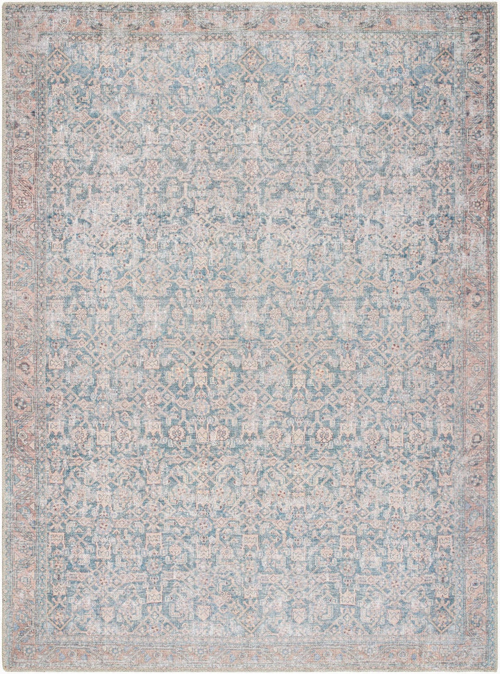 Crevan Traditional Blue And Brown Washable Area Rug - The Rug Decor