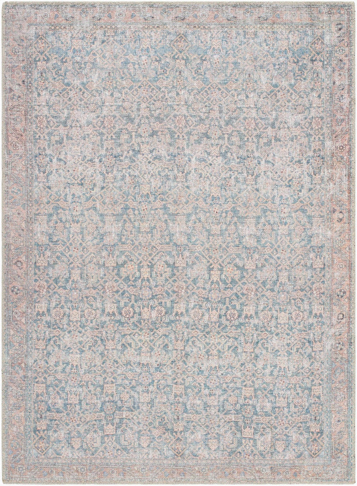 Crevan Traditional Blue And Brown Washable Area Rug - The Rug Decor