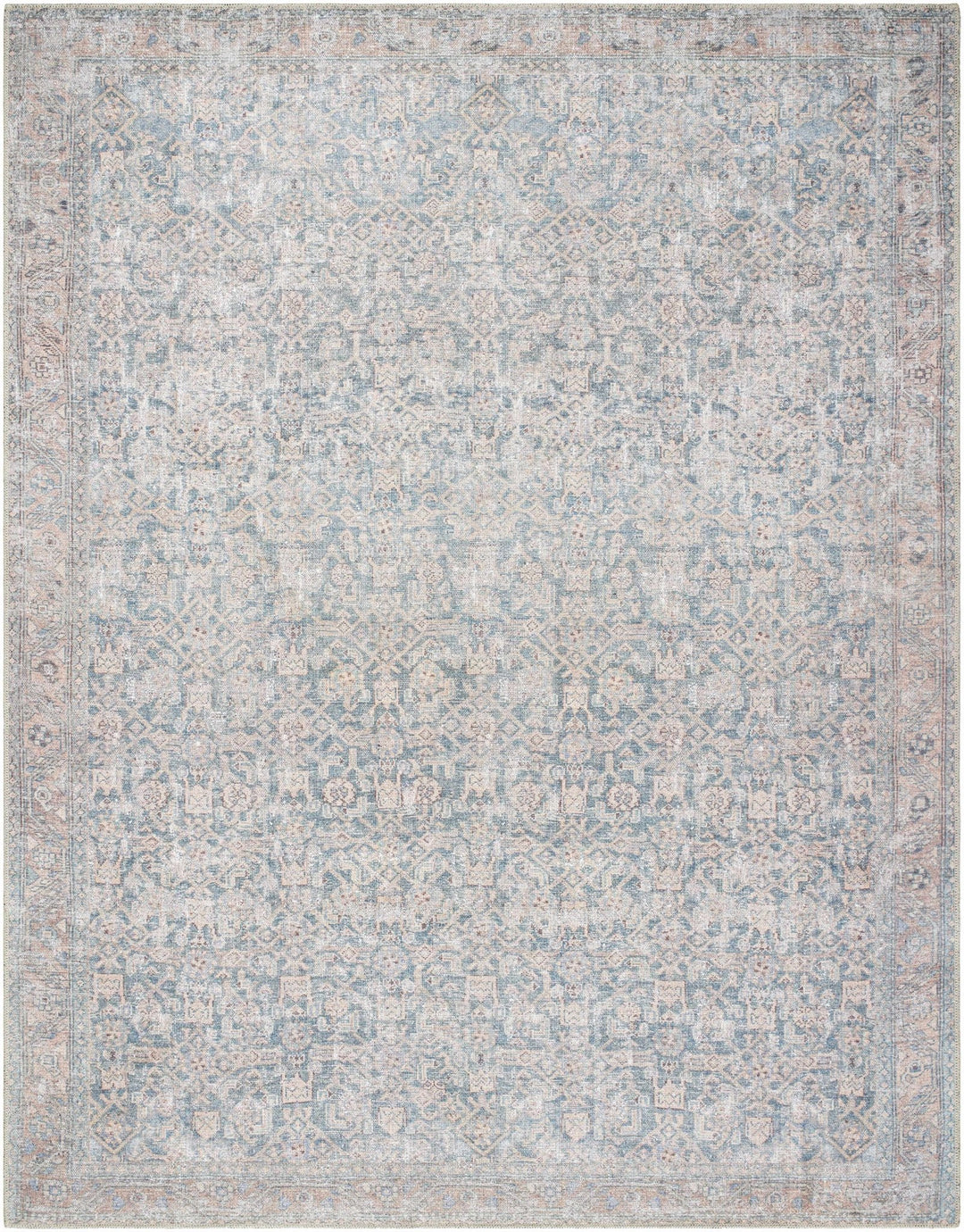 Crevan Traditional Blue And Brown Washable Area Rug - The Rug Decor