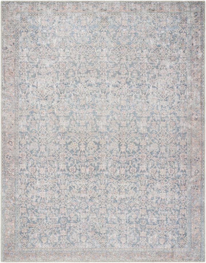 Crevan Traditional Blue And Brown Washable Area Rug - The Rug Decor