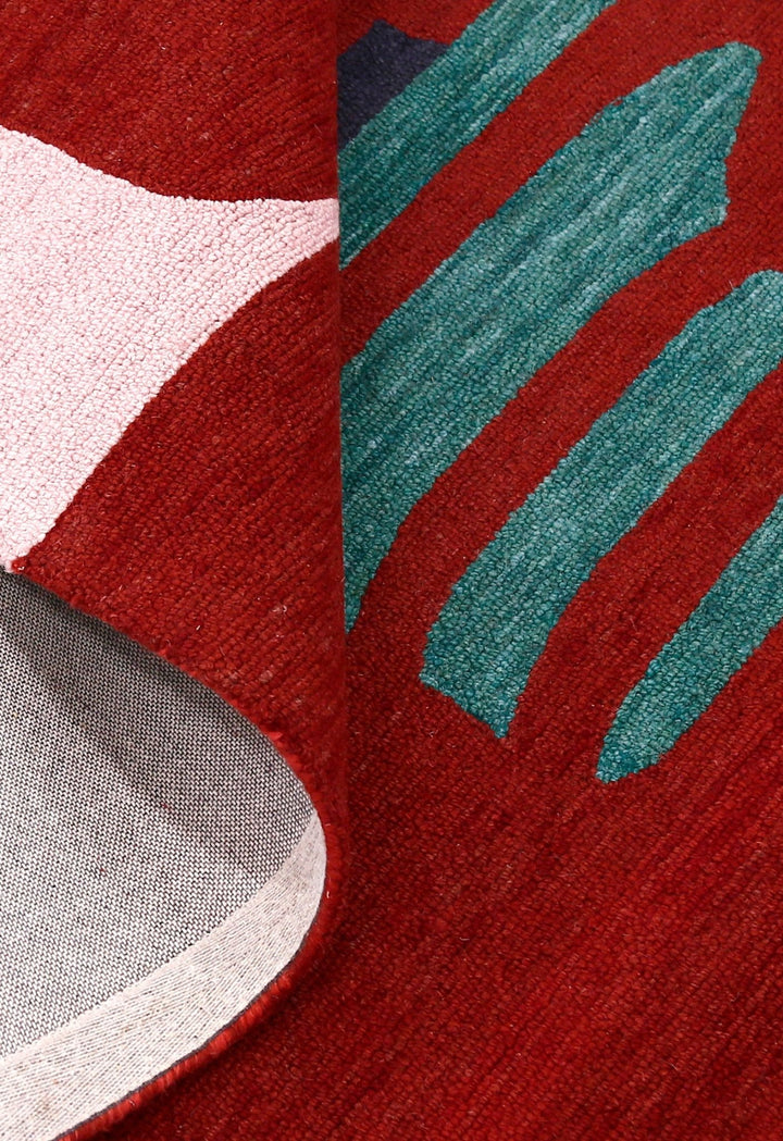 Crimson Eclipse Red And Black Hand Tufted 5x8 Wool Area Rug - The Rug Decor