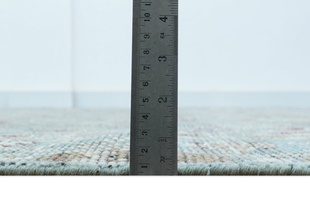 Crown Custom Made Traditional Design Blue Hand Knotted Wool Rug - The Rug Decor