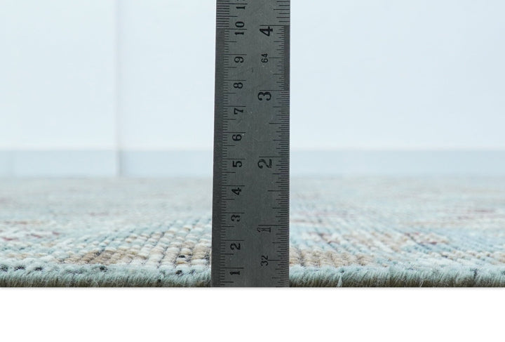 Crown Custom Made Traditional Design Blue Hand Knotted Wool Rug - The Rug Decor